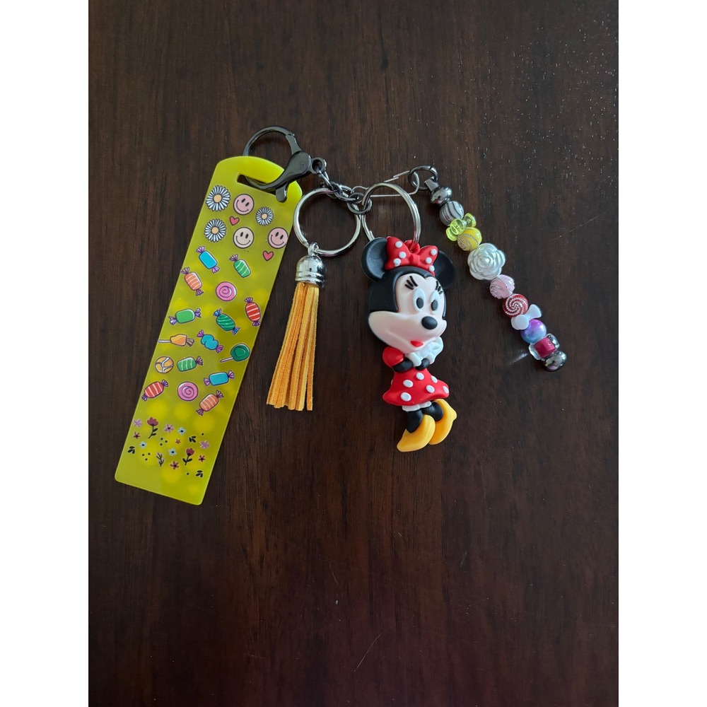 Keychain Yellow Tassel Candy Graphics Accessory